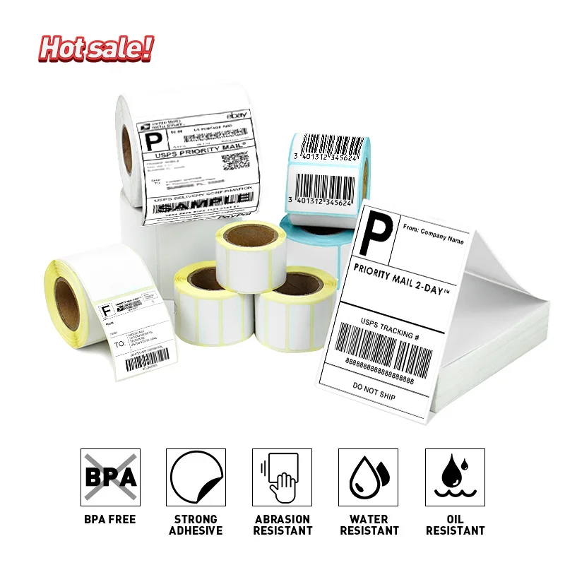 Fan Fold Price Thermal Die Cut Shipping Label 4x6 250 102x192mm Price Compostable Biodegradable Shipping Labels
