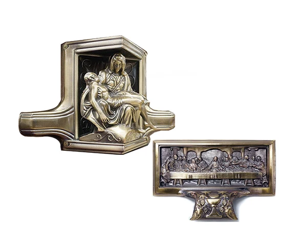 C032 Last supper metal casket handles used for wooden herrajea para ataudes