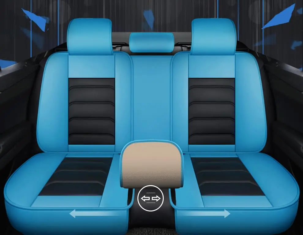 Sports Style  PU Leather Car Seat Covers Full Set Protector for Chevy Colorado 2015-2024 Crew Cab Z71 LT ZR2