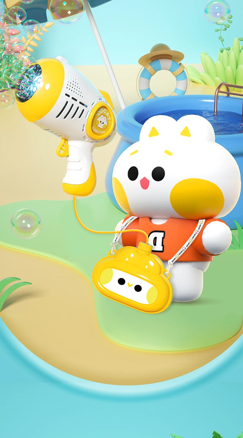 New arrival 8 holes bubble gun leak proof automatic backpack big storage bubble gun soft light colorful bubble outdoor gift toy