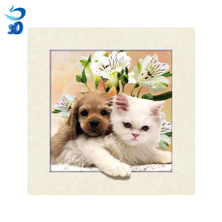 
5d lenticular printing for home decoration 3d picture of cat lenticular picture 