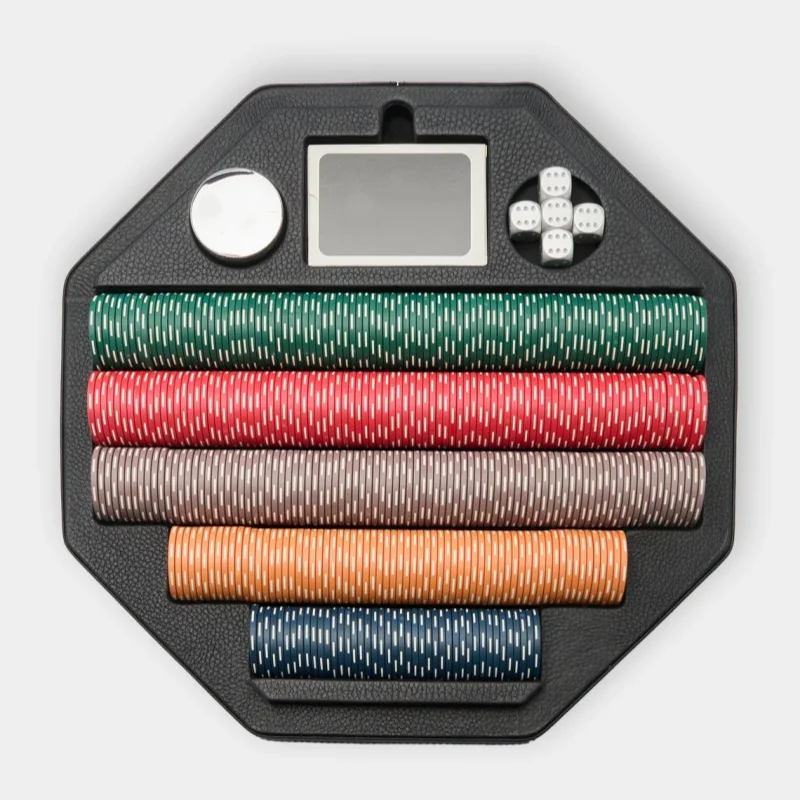 Personalized Custom logo 500-1000pcs Luxury Vegan Leather Poker Set case Chips Box Casino Accessories