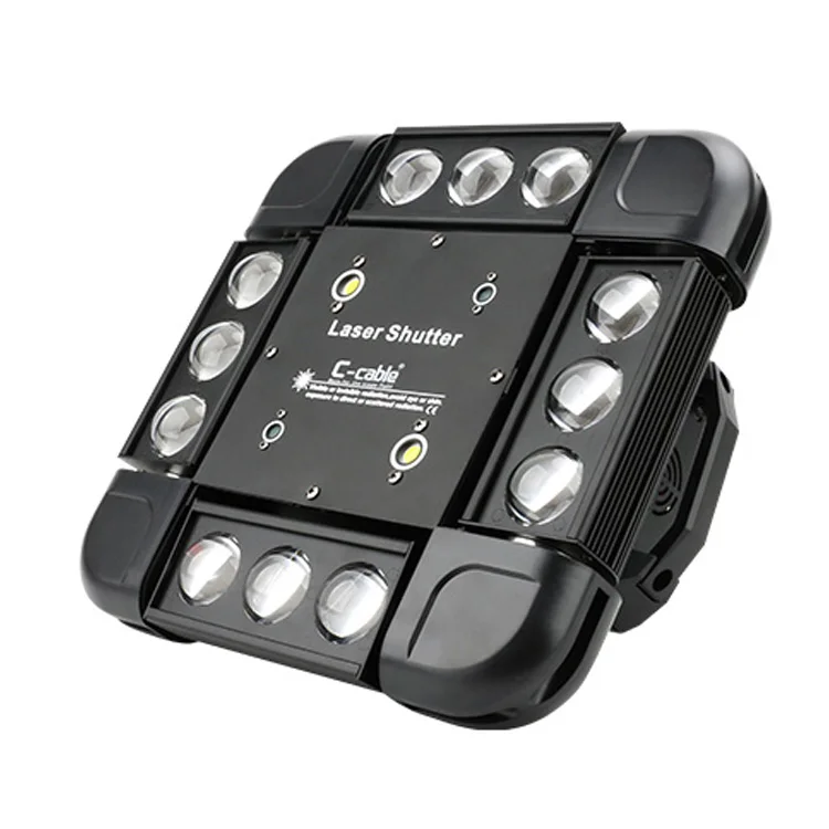 10Wx12Pcs square laser light flash 120w full color RGBWW 4 IN 1 Rotating stage moving head laser light