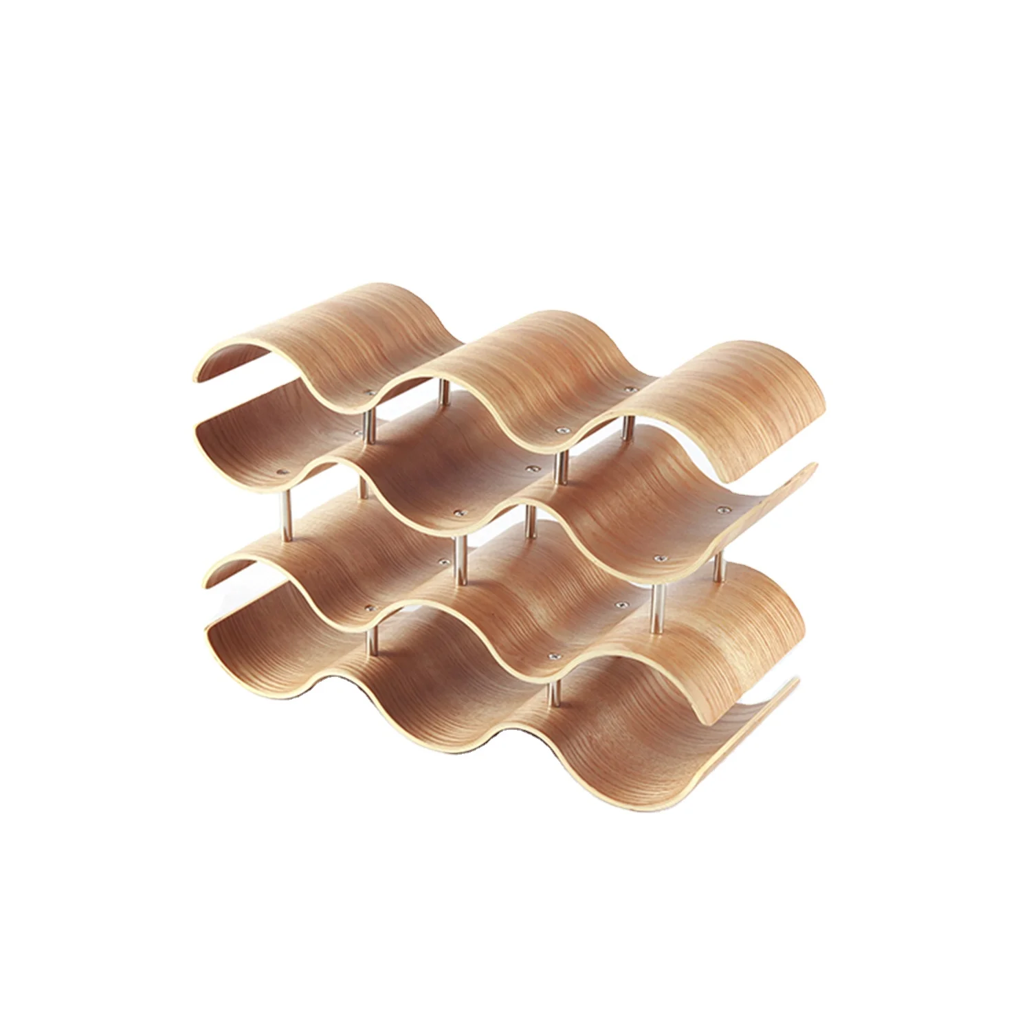 High quality willow wooden countertop wine rack designs