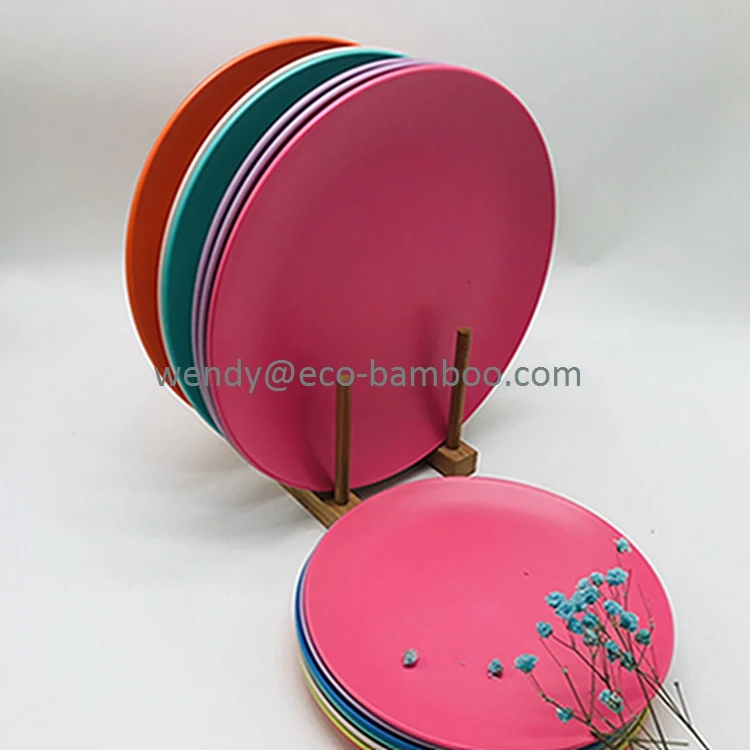 BambooTalk Durable recycled PP Dinnerware set serve for 4 , dinnerware Melamine free Tableware bamboo RPET plate and dishes