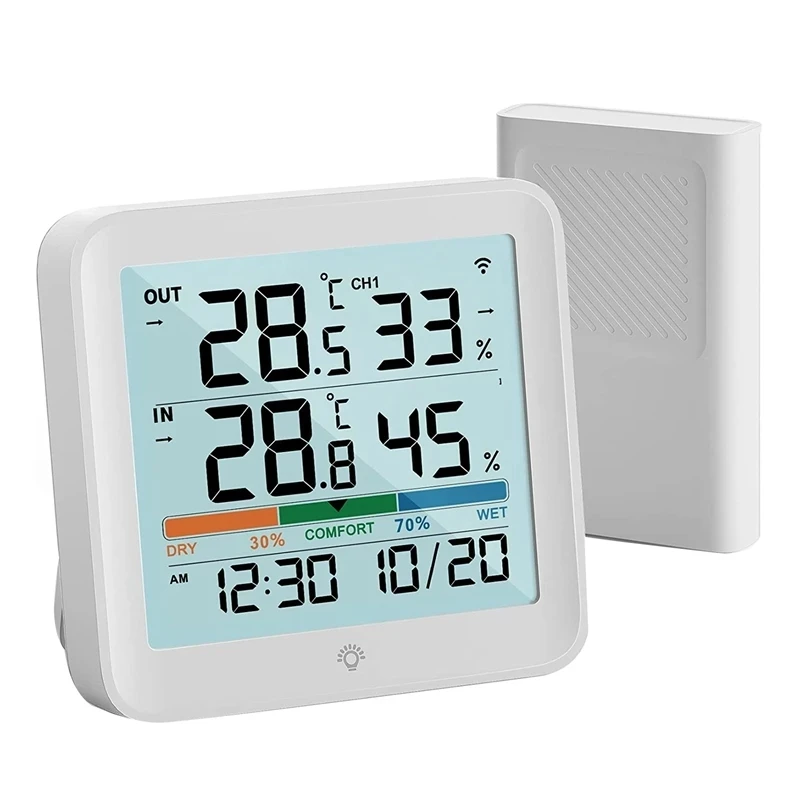 New Dual Channel Digital Temperature LCD Display Weather Station Outdoor Thermometer and Humidity