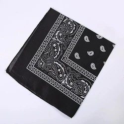 Custom logo fashion paisley print silk scarf headband wholesale fancy face cover top seamless polyester bandana for man women