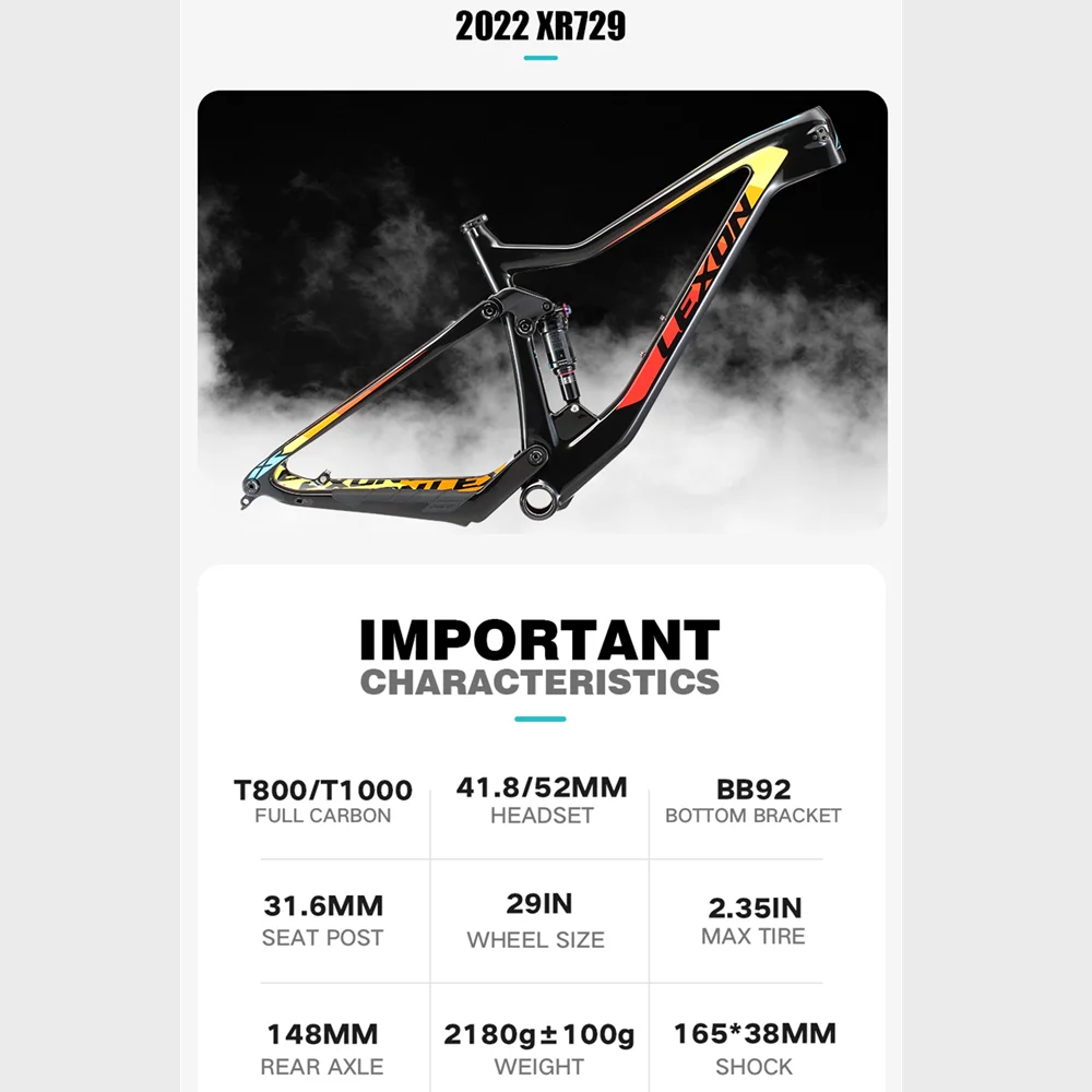 LEXON 29ER Carbon MTB кадров Горный велосипед Полный подвесной 29 Boost frame с Rockshox шок горный рама