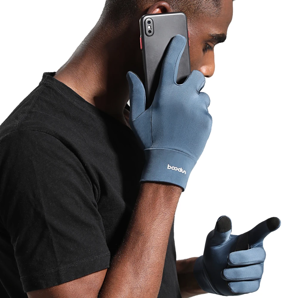 BD1054 Winter can be customized outdoor touch screen long finger non-slip silicone printing palm hiking windproof warm gloves