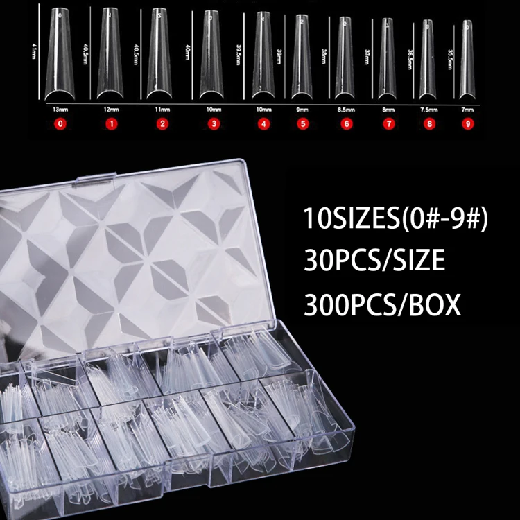 New Arrival Soft Gel Transparent XXL Square French Nail Tips Clear Coffin Nail Sticker French Tips For Salon Shops
