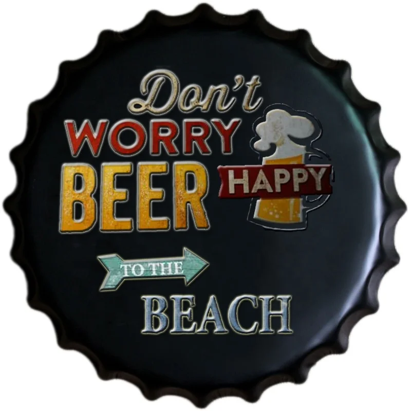 Advertising 35cm Beer Caps Tin Sign