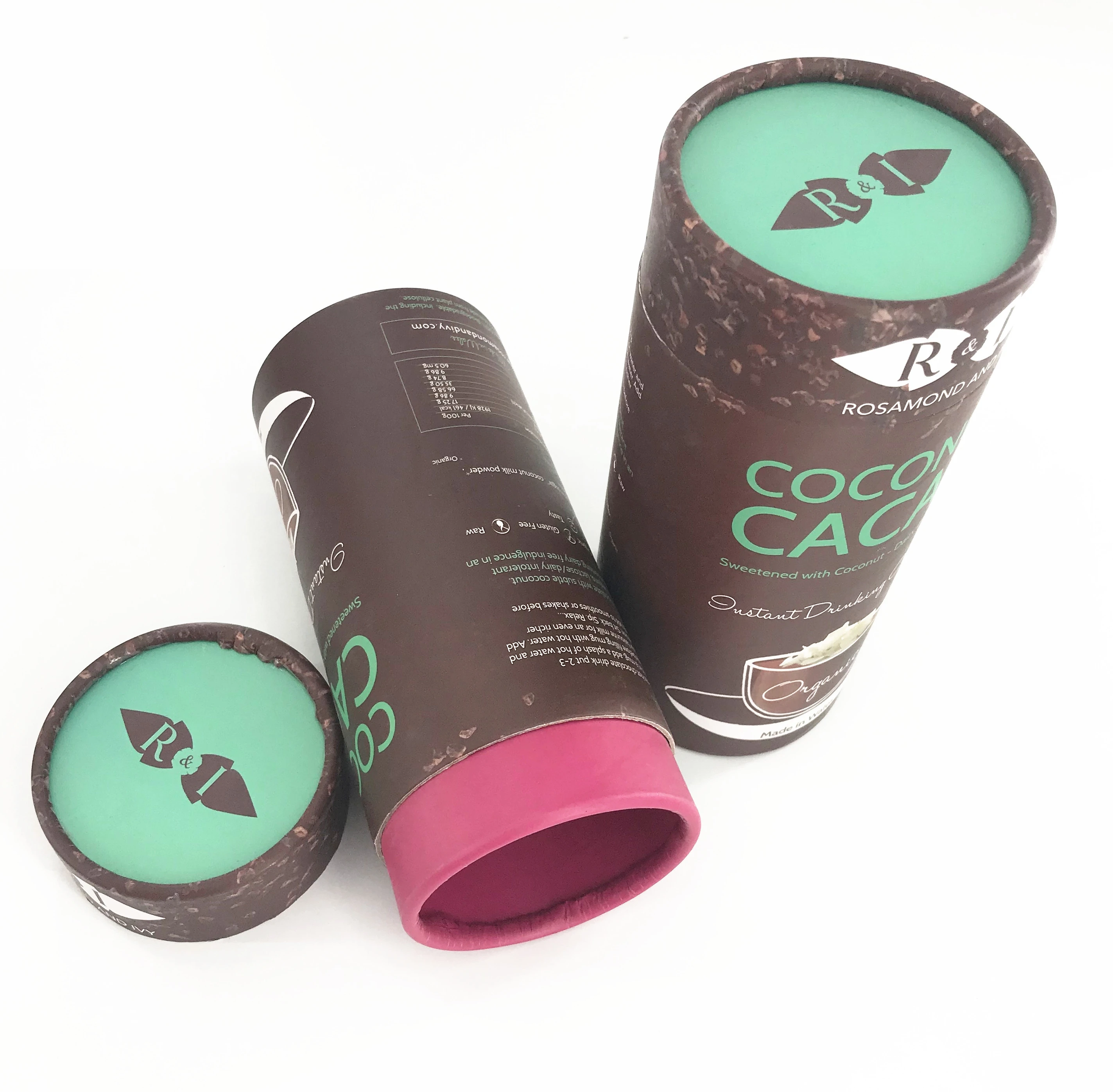 Biodegradable Food Grade Tea Protein Powder Coffee Beans Cylinder Packaging Custom Kraft Paper Tube Round Tube