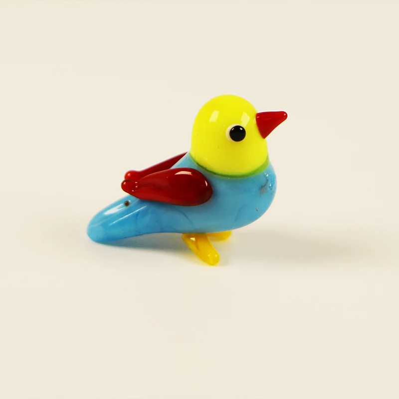 Handmade Mini Small  Cute Bird Chick Animal Miniature Glass Figurines For Art Home Decoration