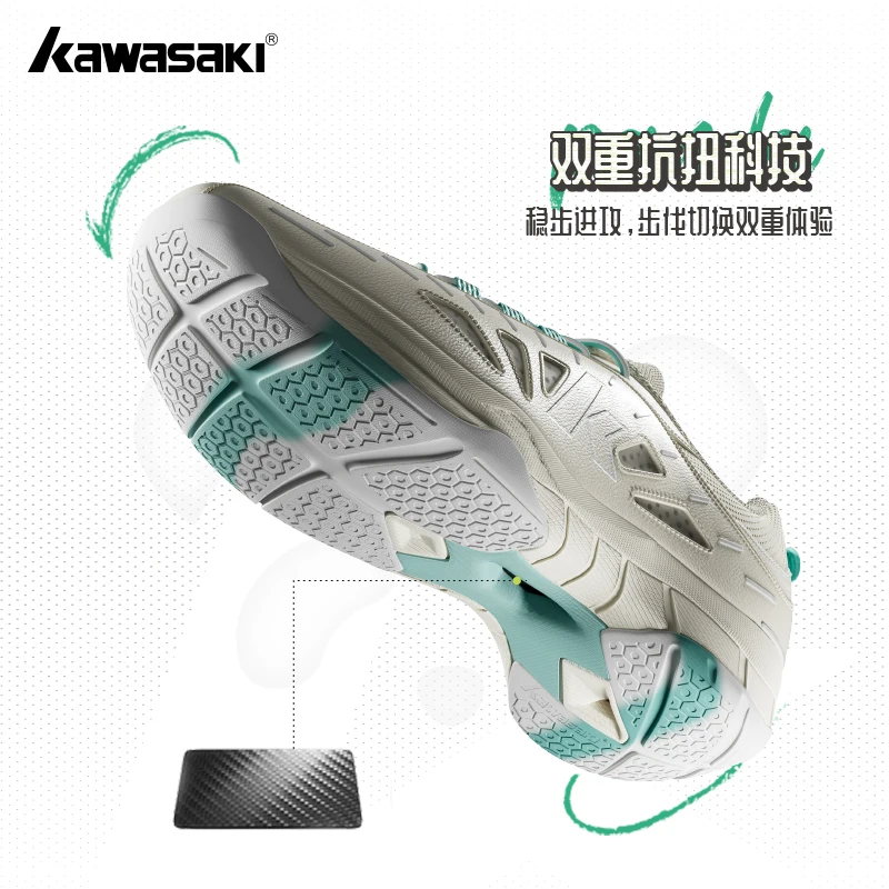 Kawasaki Professional Indoor/Outdoor K2B51-B3327 Panda Badminton Sport Shoes Athlete Wholesale Hot Sale Breathable Non-Slip PU