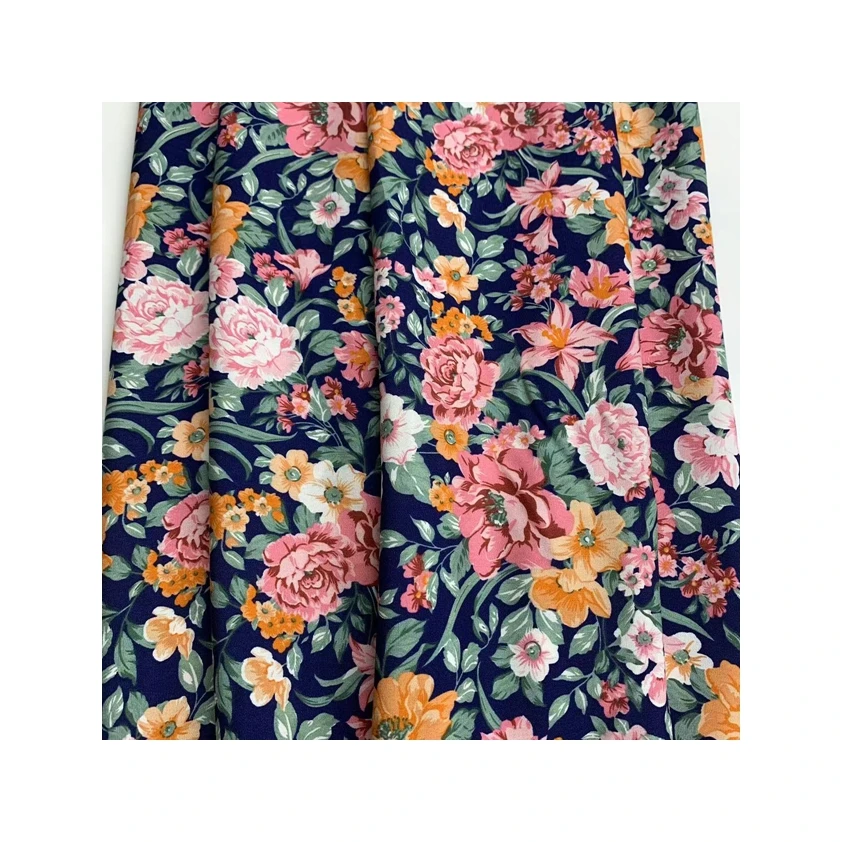 Professional custom summer thin cotton silk ethnic style printing fiber tie-dye rayon fabric