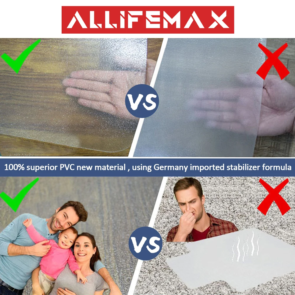 The Latest Popular Anti-slip Transparent Office Chair Floor Mat PVC Protection Hard Floor or Carpet
