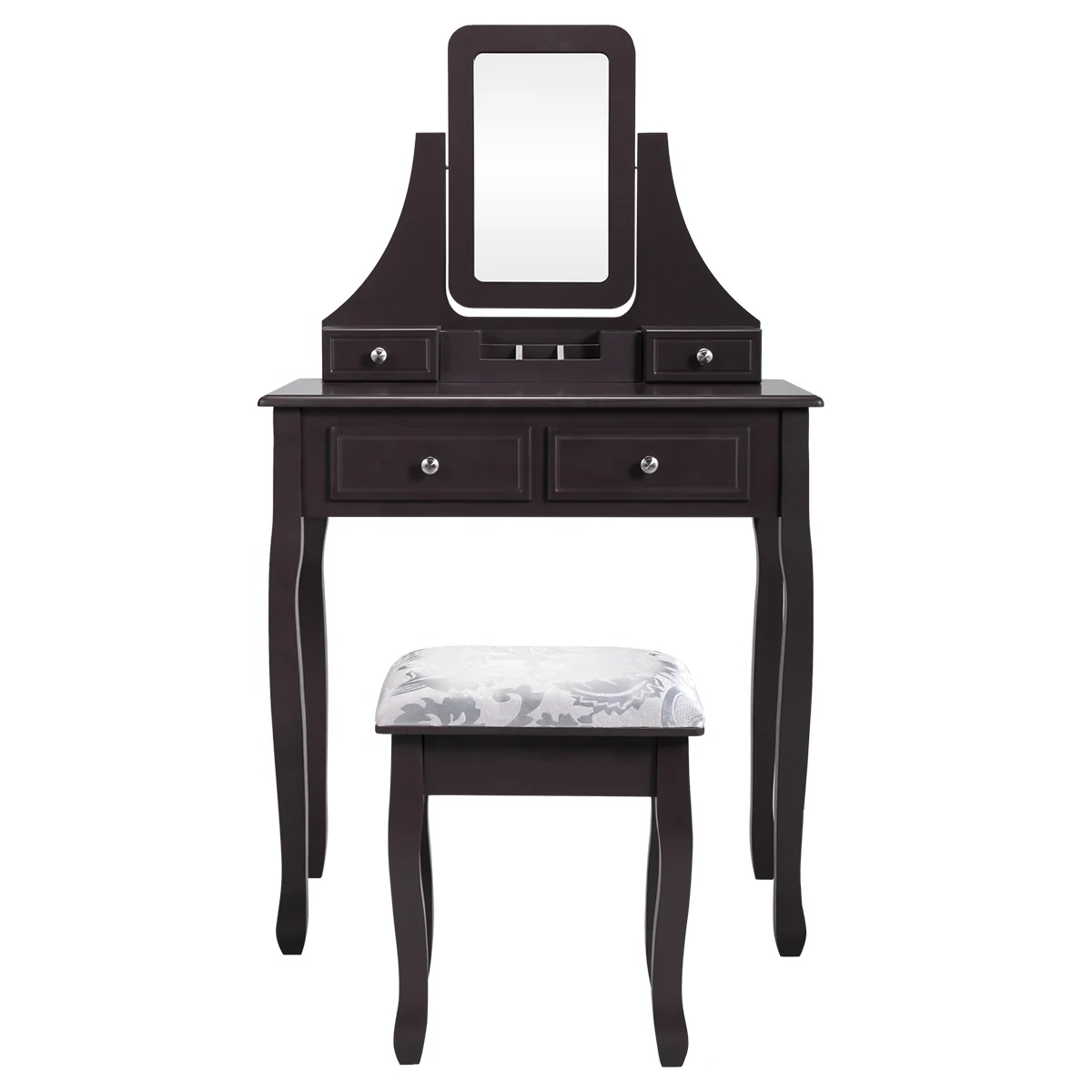 US warehouse Modern Makeup Dressing Table with 4 Drawers for bedroom, White