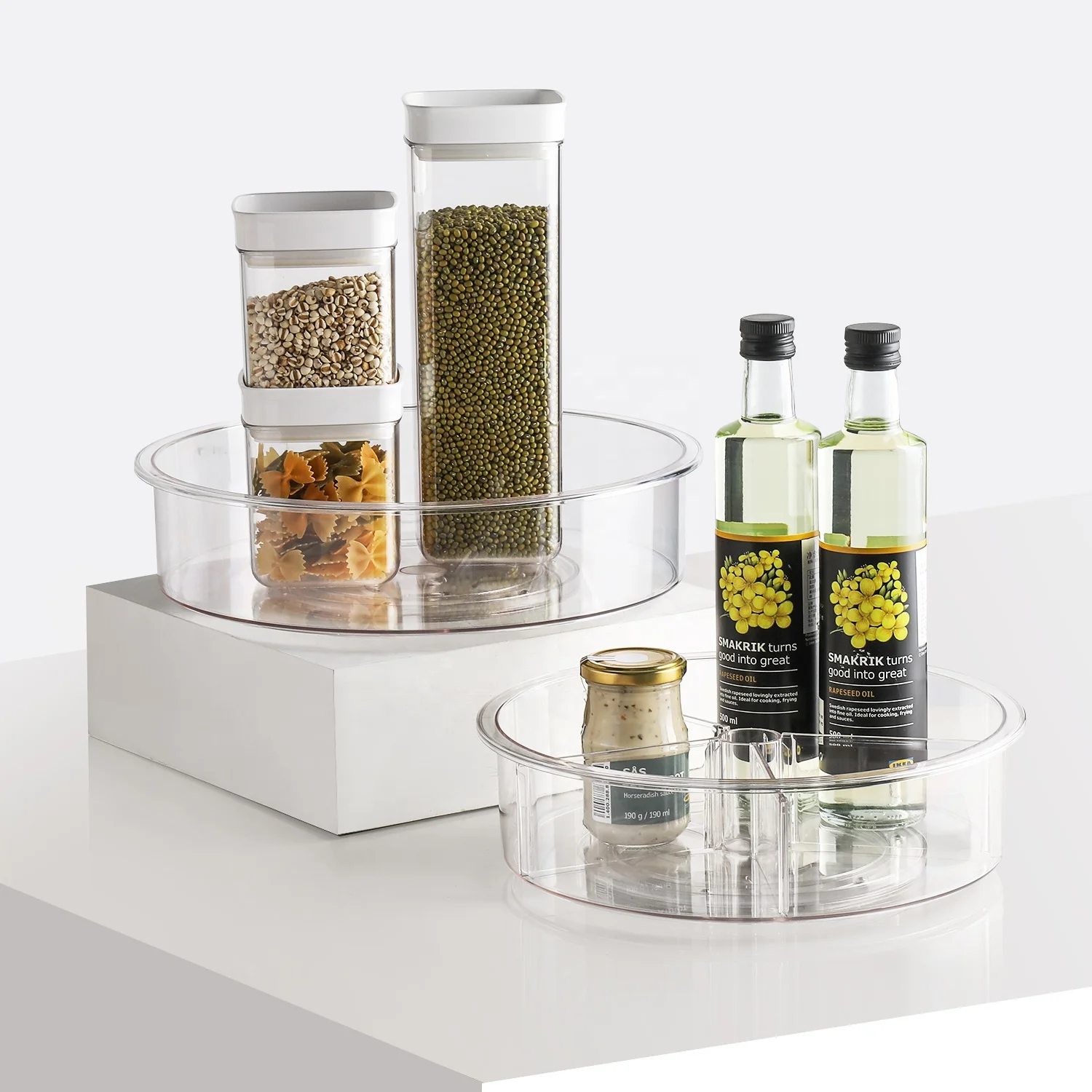 China Factory Plastic Kitchen Grain Round Rotating Storage Turntable Lazy Susan