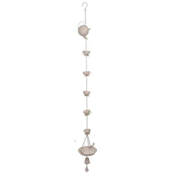 Iron White Spring Fancy Bird Rain Chain Garden Bird feeder