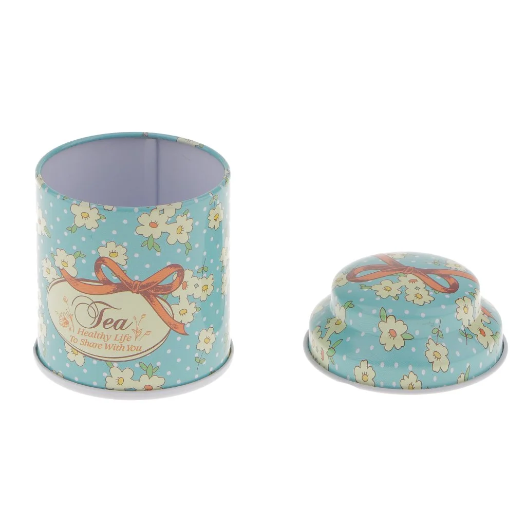 Round customize tea gift packaging box food grade loose leaf tea pot gift and promotional tea caddy tin box