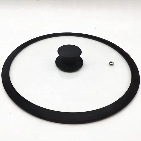 Flat glass lid with silicone rim