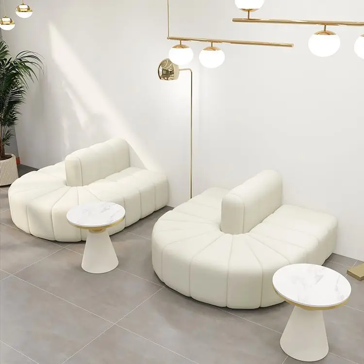 Modern Cream Style Hotel Lobby Lounge Reversible Sofa Wedding Studio Clothing Shop Beauty Salon Reception Sofa