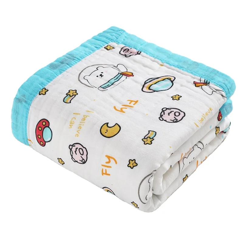 4 layers 110*110 cm design stock ready wrap printed competitive price set products china wholesale muslin baby muslin blanket