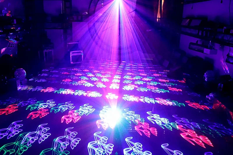Топ 1 Вт полноцветный лазерный проектор Мини 3D сценический свет RGB анимационное шоу оборудование анимационный диско Вечеринка диджей