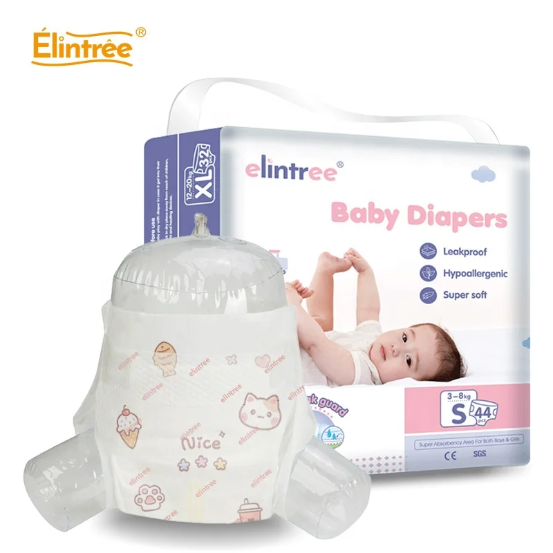 Elintree Hot sale disposable nappies free sample baby diaper Wholesale soft surface baby diaper