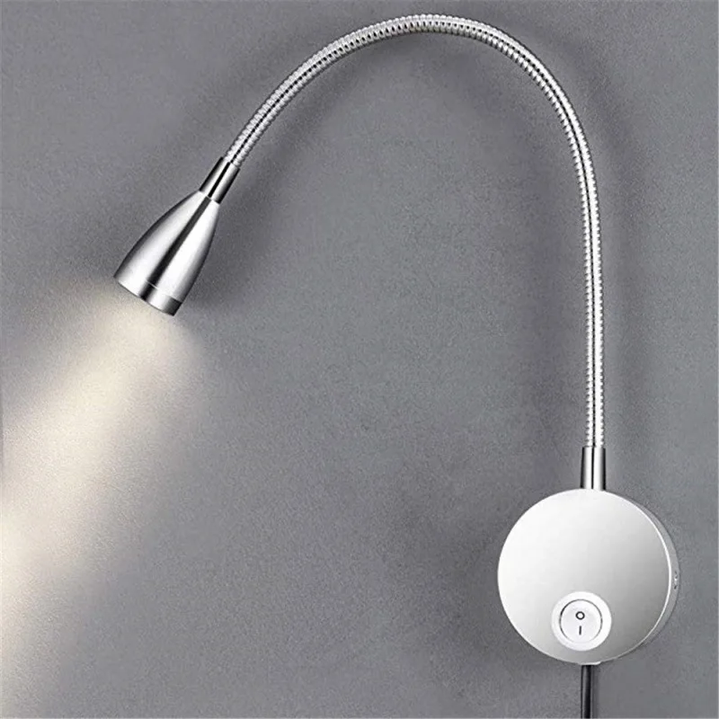 Export Quality Led Hotel Gooseneck Wall Lamp Aluminum Energy Saving Modern Led Lamp Flexible Night Stars Bedroom Lamp