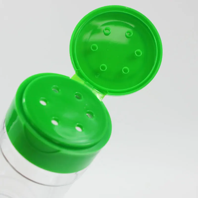 Empty PET Plastic Seasoning Bottles Spice Shaker Powder Containers Pepper Salt Jar With Flapper Cap