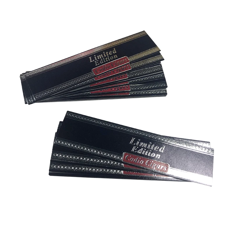 Custom Printed Gold Foil Adhesive Sticker Embossed Paper Cigar Band Rings with Private Logo Label