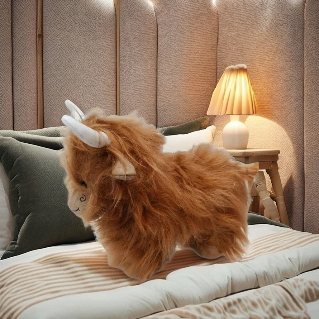 Custom soft buffalo plush toy bison doll Long hair buffalo plush toy cow plush doll Christmas gift