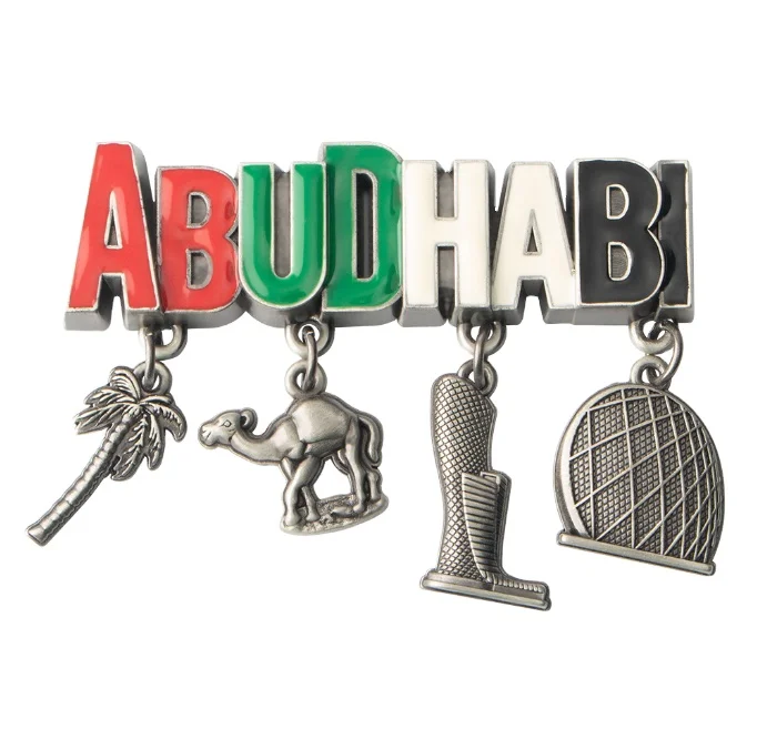 Metal baking paint magnetic refrigerator sticker Customized creative souvenir refrigerator decoration sticker