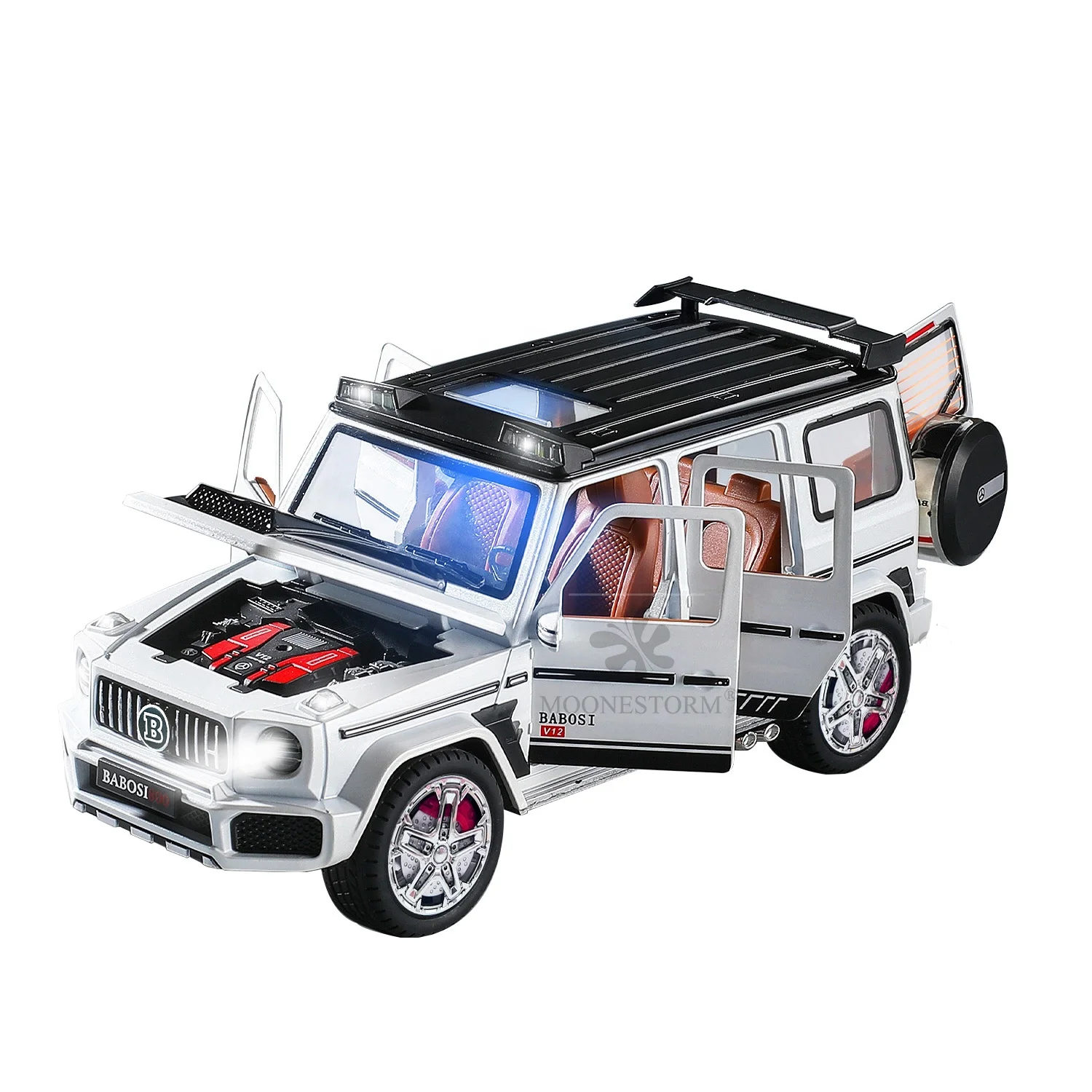 Diecast Model Car 1/24 Scale Car Model G800 Pull Back Alloy Model Car with Sound and Light Toy Vehicles for Kids