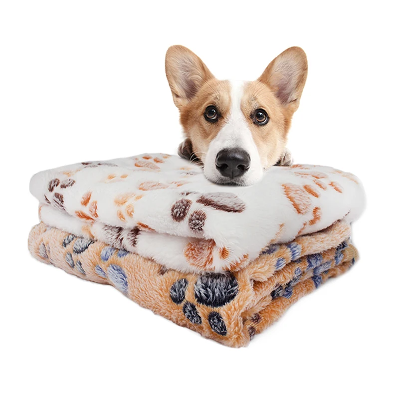 Sedex Soft Cute Custom Printing Paw Pet flannel Fleece Dog Floor Mink Blanket Comfort Dog Cat pet Blanket