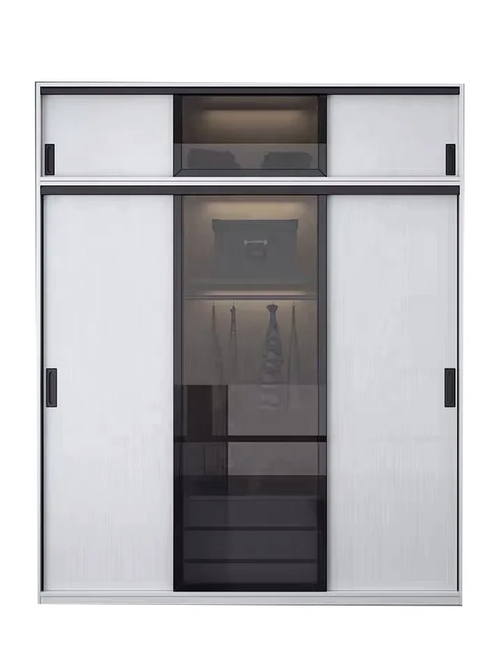 Modern Simple Hotel Home Living Room Bedroom Furniture Sliding Door Storage Closet Wooden Cabinet Wardrobe