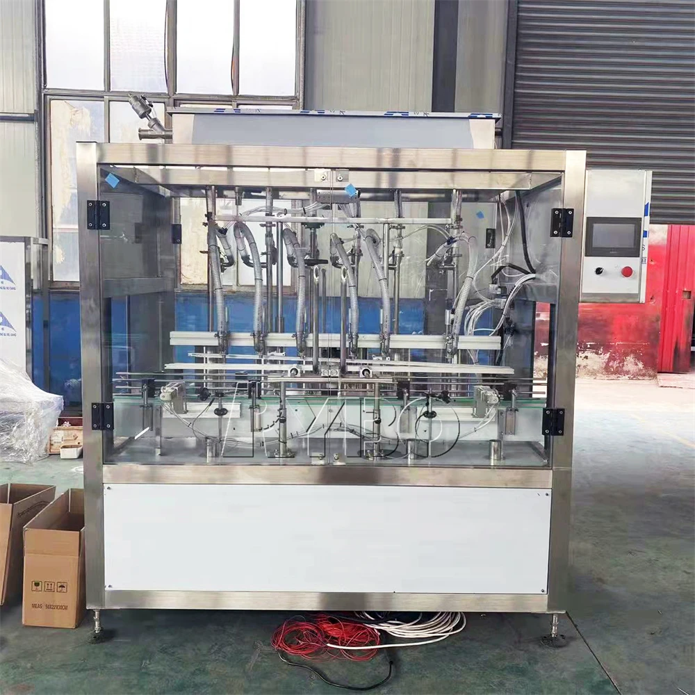 Automatic glass jar detergent liquid soap 5L bottle oil filling capping and labeling machine bottling packing production line
