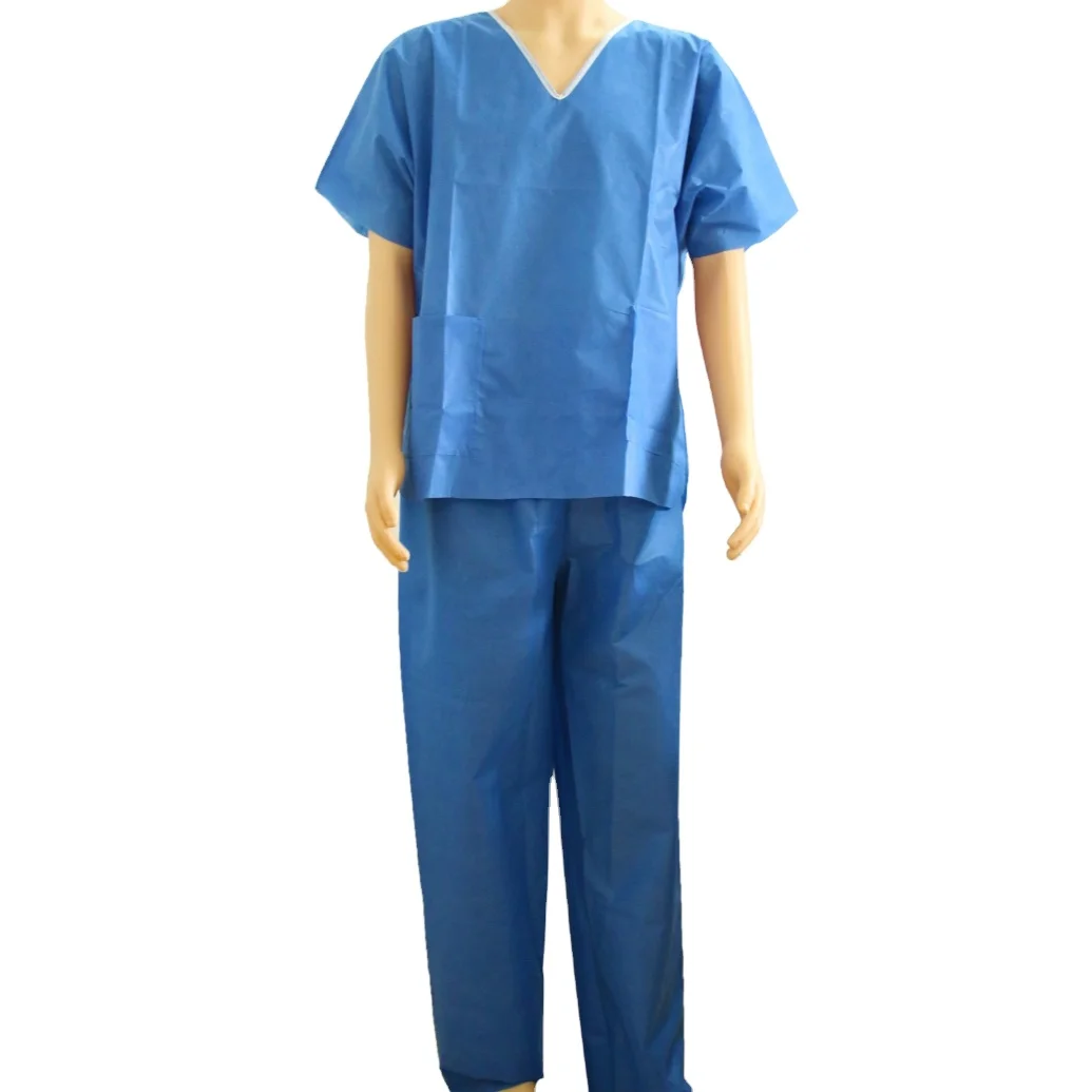Wholesale Surgical Medical Patient Scrub Suits with Pants SMS Good Protecting Hospital Uniform