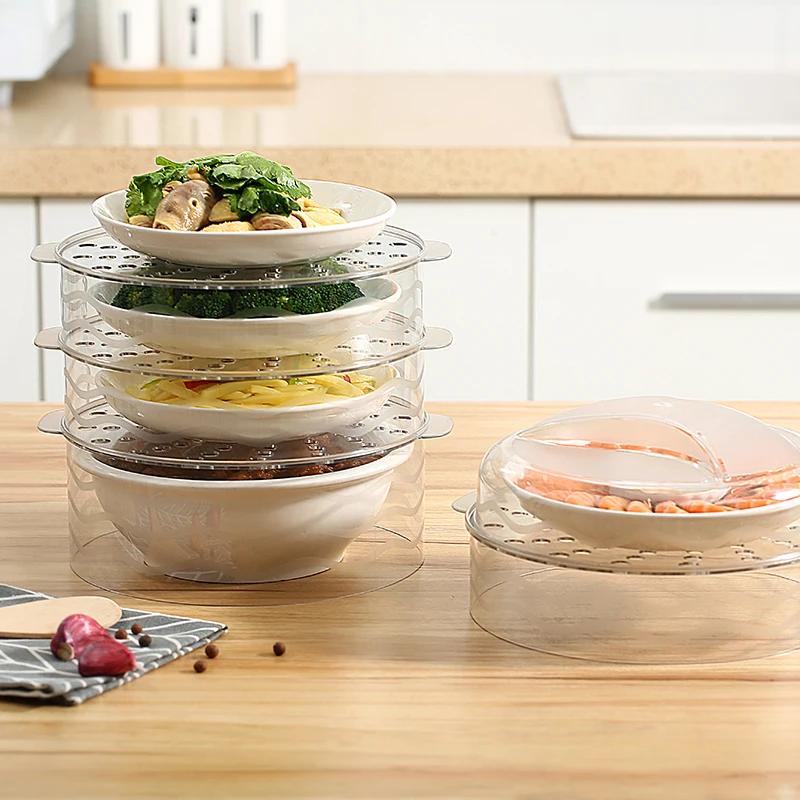 4-layer transparent insulation vegetable cover foldable Clear pop-up Restaurant table cover amazon clear acrylic food dome cover