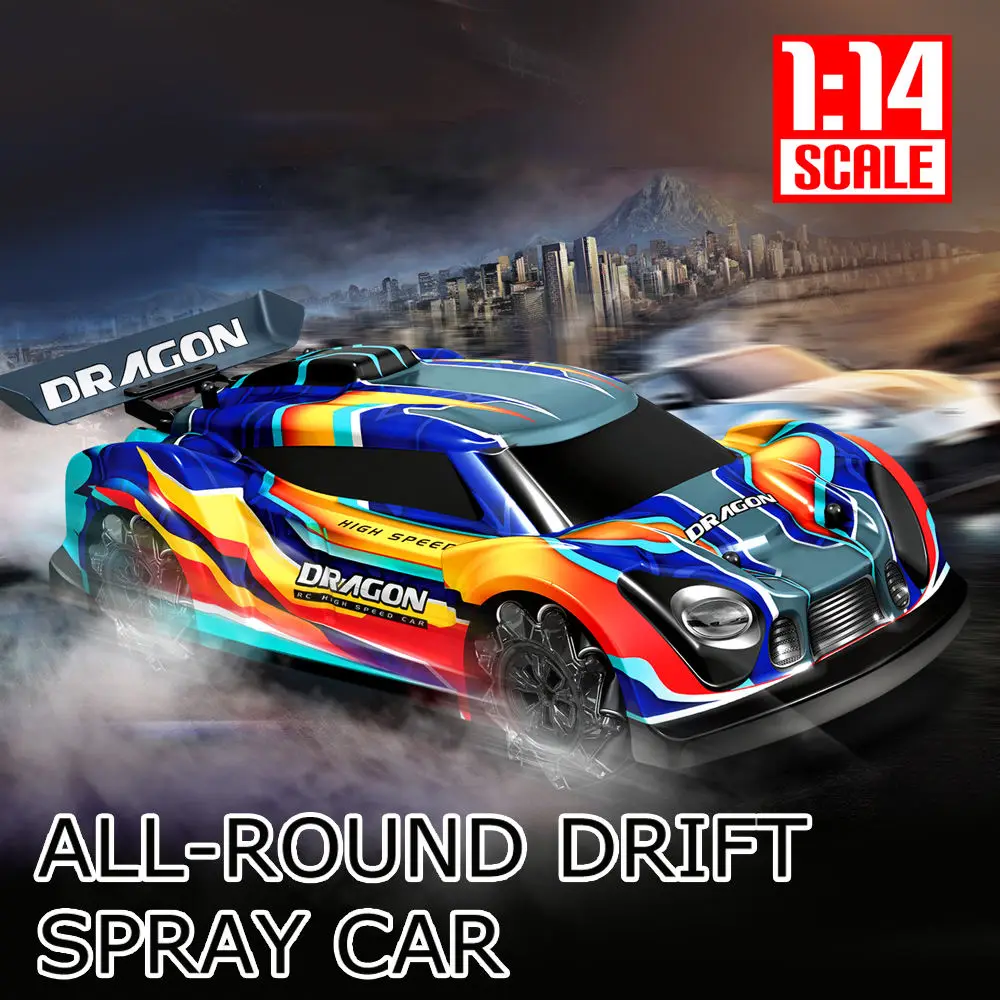 4CH RC Stunt Drift Race Cars Toys 1:14 Remote Control Spray Car Toys 2.4G Remote Control Vehicle Toy For Kids