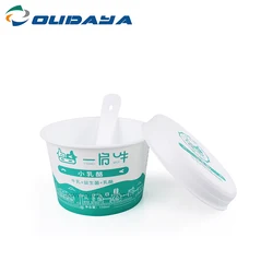 custom logo iml 6oz frozen yogurt cup with lid plastic ice cream cup with spoon