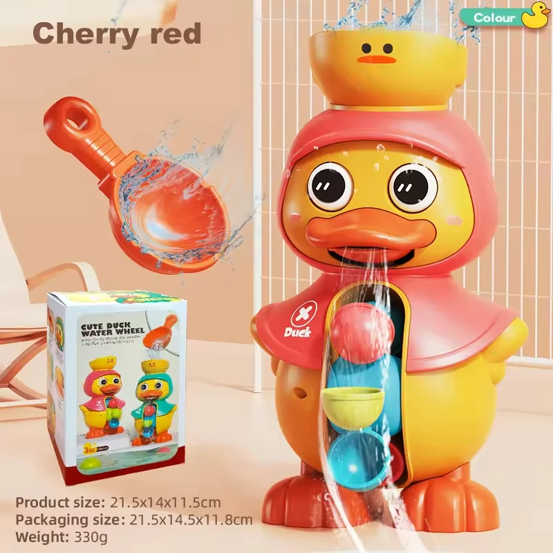 BGL Cute Duck Baby Shower Bath Toys Rotating Spinning Water wheel Animal Bath Toys for Kid