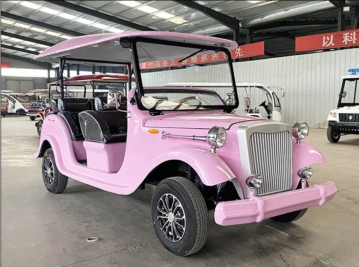 High quality custom buggy sightseeing bus 2+1rows electric vintage car discount price wedding retro golf cart for sale