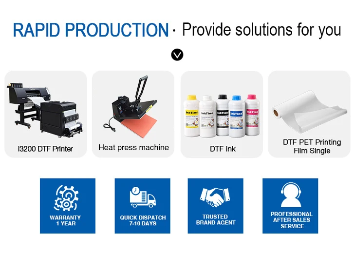 Inktime inkjet DTF print epson A2 A3 30cm 60cm printer direct to film dtf DTG tshirt printer t shirt printing machine