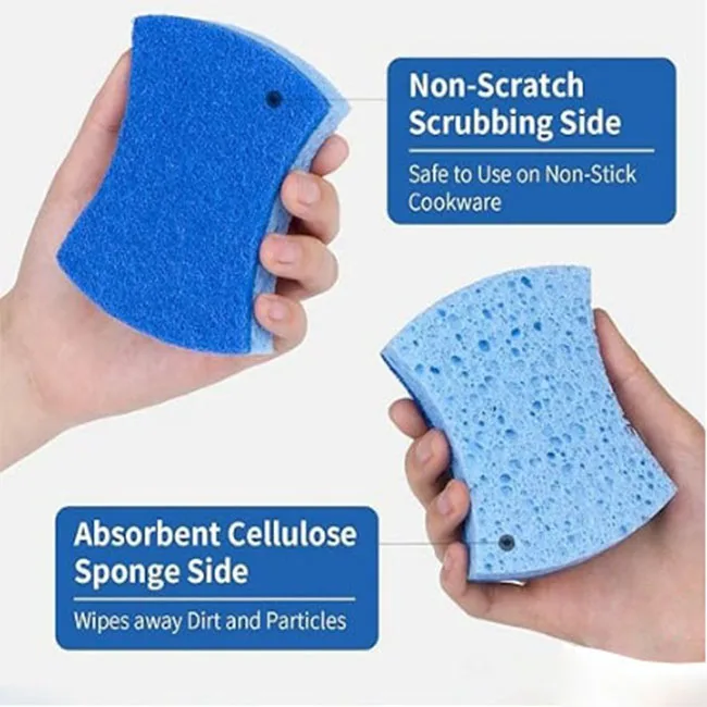Multicolor Eco Friendly  Compressed Cellulose Magic Kitchen Dish Washing Limpieza Cleaning Sponge Cloth Supplies