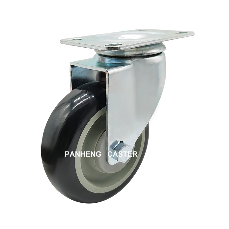 
Wholesale Factory Price 3 Inch 4 Inch 5 Inch Trolley Cart Stem PU Caster Wheel With Brake 