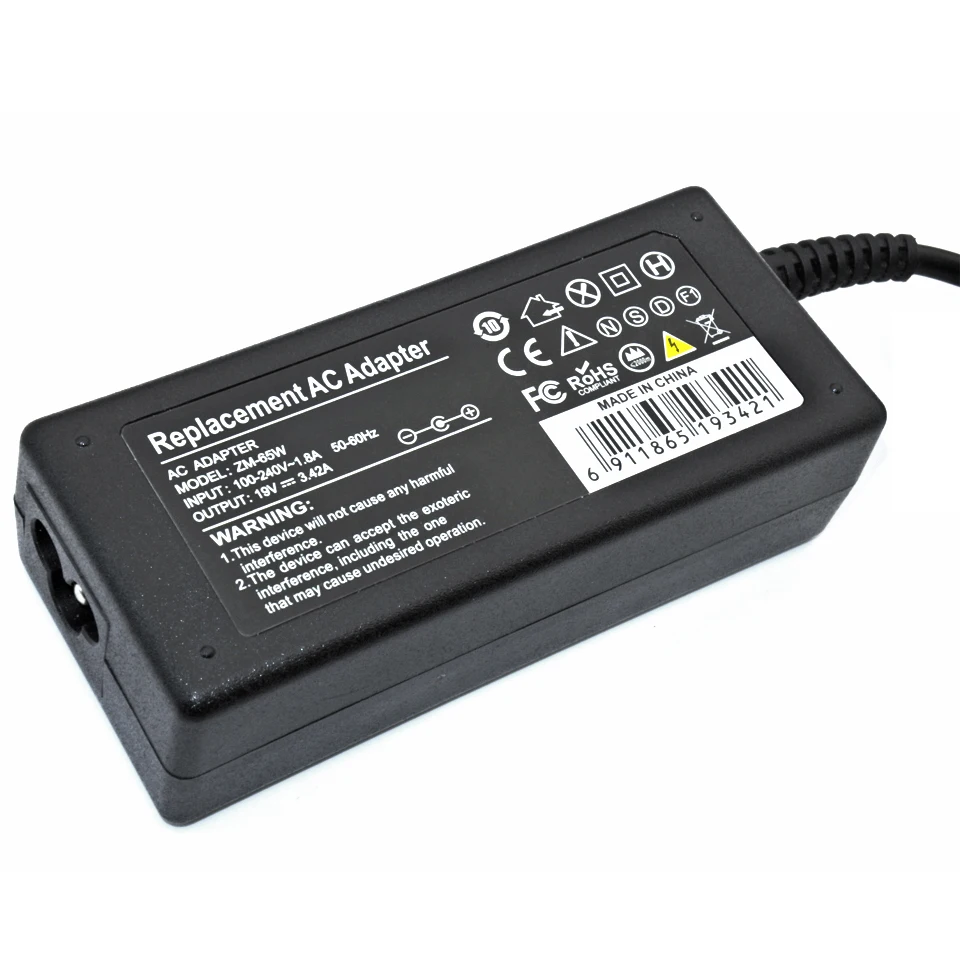 Professional laptop ac dc adapter charger for acer aspire 19v 3.42a 65w adaptor