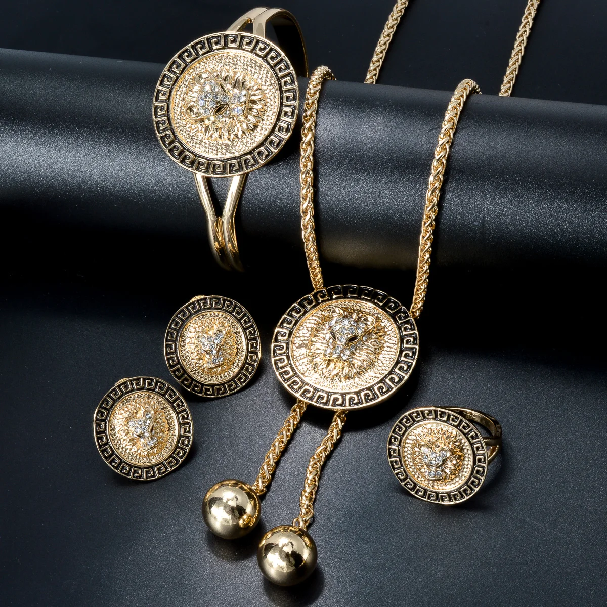 Fashion Brand jewelry Dubai 14k Gold Plated Wedding Bride jewelry Sets For Women
