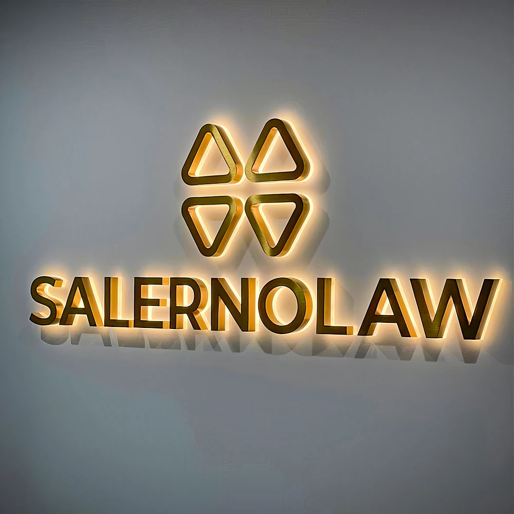 Custom 3D Business Sign 3D Metal Sign Custom Sign  Backlit Logo  For Company Wall Logo Signboard